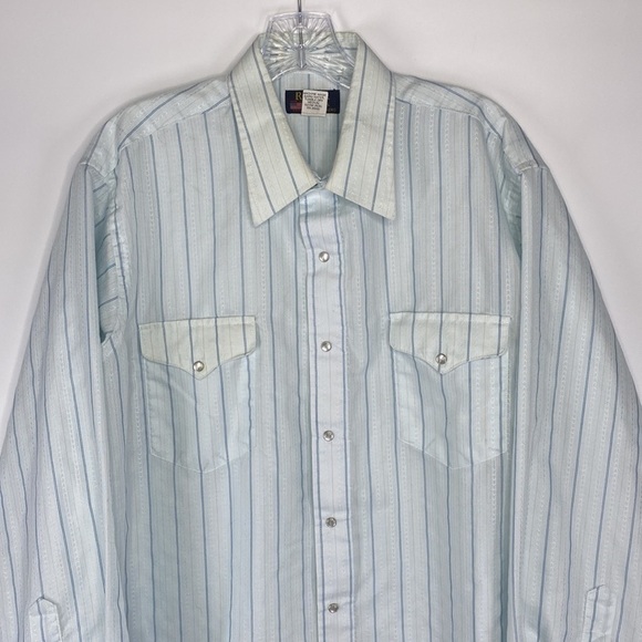 Vintage Ruddock Bros Shirtmakers Pear Snap Western Button Down Striped Shirt - Picture 3 of 10